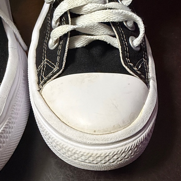 Converse Black and White Sneakers with Red Interior - Picture 8 of 9